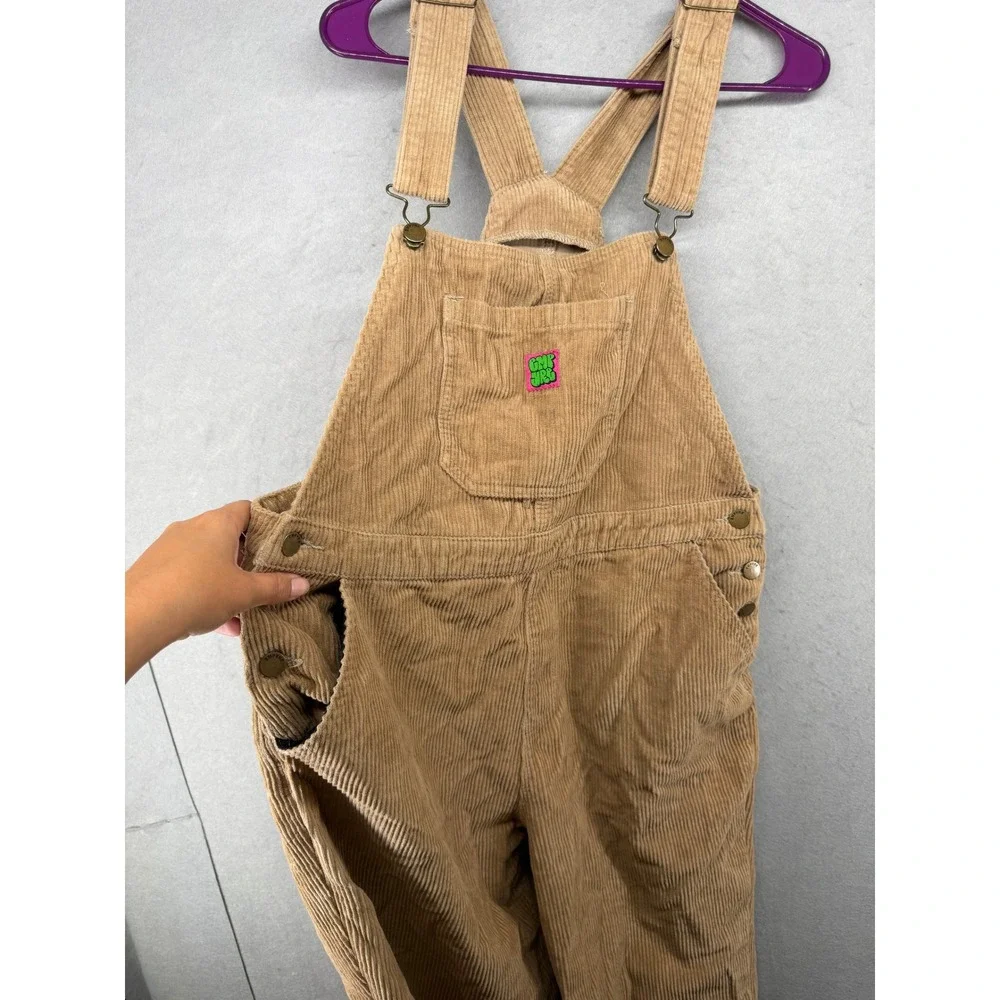 Empyre Tan Corduroy Overalls bib Straight Leg Skate Streetwear Tan Brown XL